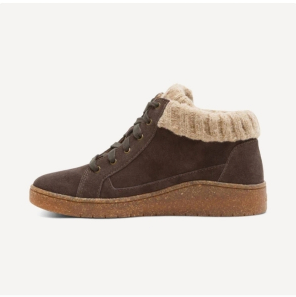 Aetrex Bonnie Arch Support Suede Ankle Sneaker Lace Up Boot Booties Size 8.5 - Picture 2 of 13